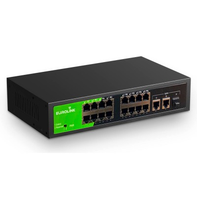 16 PORT POE MEGABİT SWİTCH - EL-POE-SWG16-UP1000 + 2 SFP